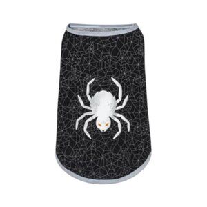Dog Black & White Halloween Graphic Spider T Shirt Costume upto 40lbs Size M
